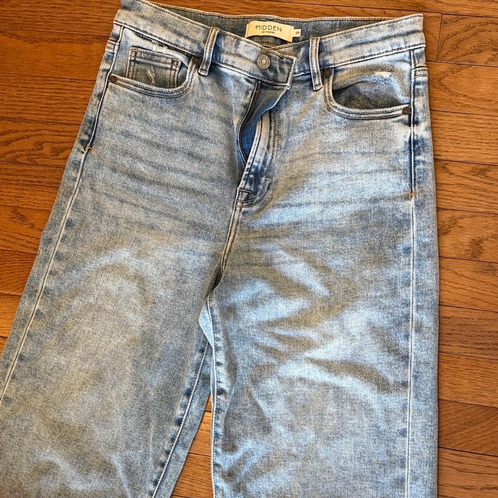 Hidden jeans - high rise wide leg raw hem super stretchy size 29 new without tag - Picture 5 of 9